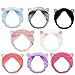 Price comparison product image Teenitor 8pcs Cat Ears Headbands - Elastic Women's Lovely Etti Hair Band, Spa Shower Face Washing Hairband Facial Headband Make Up Wrap Head Band Washable Colourful Cloth Fits All Head Sizes