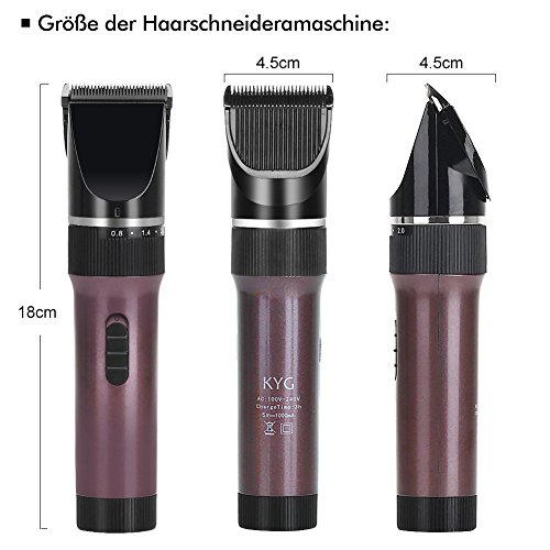 KYG Herrn Kinder Haarschneider Set Akkubetrieb Haarschneidemaschine Eletronische Profi Haar Schneider Haartrimmer Haar für Salon Braun - 2