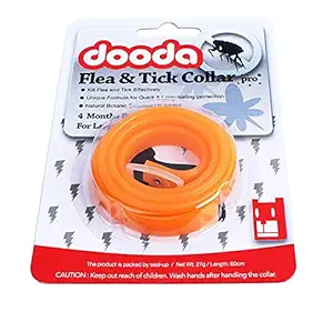 AQUAPETZWORLD Dooda 1 Pc. Pet Insect Repellent Collar Dog Cat Tick Flea Mosquito Circle Non-Toxic Deworming Bracelet Pest Control Flea & Tick Collar Protection for Dogs (60 cm, 4 Months) Orange/Green