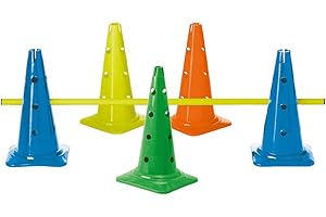 VISIODIRECT Cône avec 12 trous avec coche coloris jaune - Hauteur : 50 cm