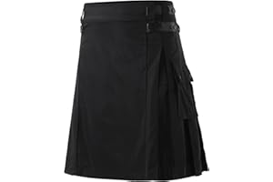 Schottischer Kilt Rot Goth Röcke Mit Kontrasttaschen Schlanker Passform Schottenrock Skater Vintage Highland Faltenrock Herren Einfach Und Stilvoll Vintage