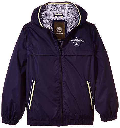 Timberland Boy's T26382/85T08A Raincoat Plus Bag Raincoat, Blue (Navy), 8 Years