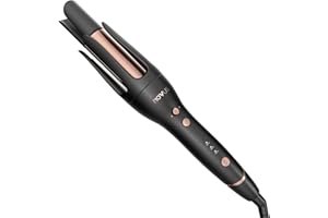 NOVUS Ferro arricciacapelli automatico, bacchetta rotante in ceramica antiscottatura, sterzo regolabile, spegnimento automatico di 30 minuti, 3 impostazioni di temperatura, non adatto a capelli corti