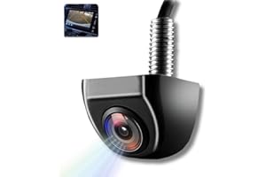 DM TECH Camara Trasera para Coche, Marcha atrás, definicion HD 720p y lineas de Aparcamiento, Gran Angular 180º, Impermeable IP69. Fácil instalación.