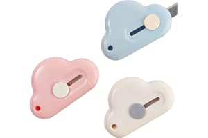PLANDLELEE 3 Pcs Mini Box Cutter, Cloud Utility Messer, Einziehbarer Brieföffner, Tragbar Kartonöffner, Standard Cutter, Brieföffner, Für Pappe, Papier, Schachtel