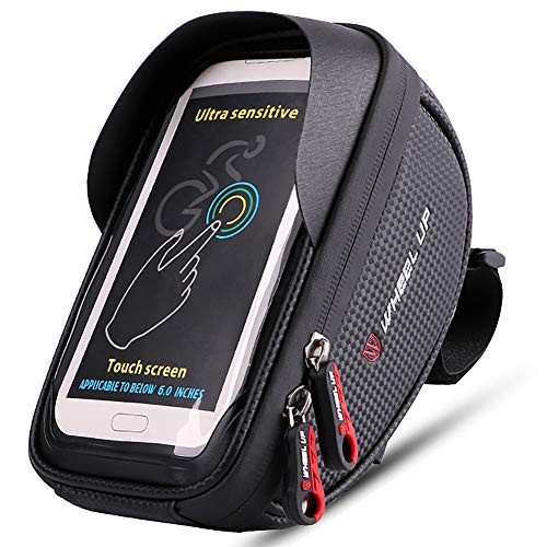 Preisvergleich Produktbild Lukasai Fahrrad Rahmentaschen, Wasserdicht Fahrradlenkertasche Handyhalter Fahrradtasche TPU Touchschirm für Handy GPS und Andere Edge bis zu 6 Zoll Geräte