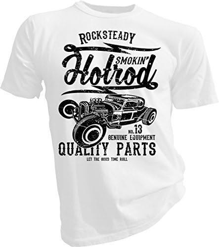 LAH Fabrics Smokin Hotrod, Fruit Of The Loom White Unisex T-Shirt (XXXXX-Large)