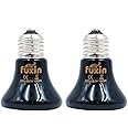 ANCLLO 2pcs Reptile Heating Bulbs, Durable Infrared Heat Lamp Warming Light Bulb Black Pet Light for Reptile and Amphibian Lizard Tortoise Spider Snake Chameleon 220-230V(100W)