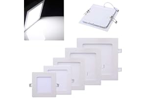 gloriashoponline PANNELLO LED INCASSO SLIM 3W 6W 12W 18W 24W PLAFONIERA LUCE BIANCA (6.0)