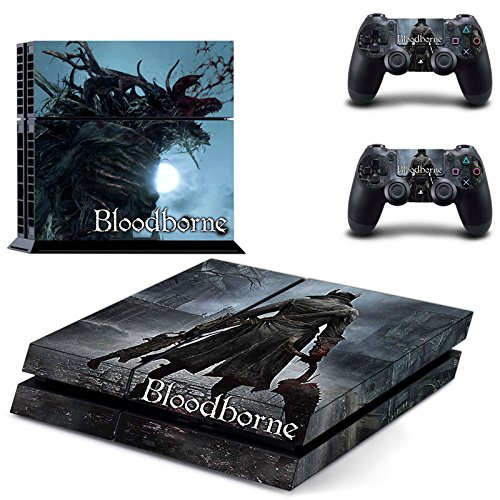 Preisvergleich Produktbild Playstation 4 + 2 Controller Aufkleber Schutzfolie Set - Bloodborne (2)