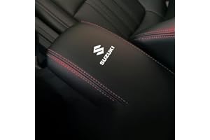 OscitY Auto Pelle Console Centrale CopriBraccioli, per Suzuki S-Cross bracciolo Centrale Confortevoli Impermeabile Car Protezione Accessori,A/Black Red