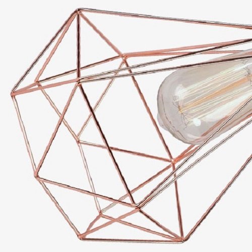 Filament Style Filament 004 französische Retro Loft Lampe Diamond #1 mit Textilkabel in blau Metall E27, 28 x 18 cm, bronze - 7