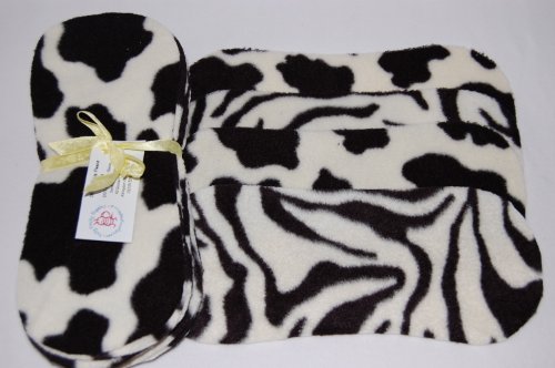 Easy Peasy Fleece Nappy Liners Pk 10 Black & White Animal Prints