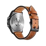 Leafboat Kompatibel Huawei Watch GT Armband, Samsung Galaxy Watch 46mm,22 mm Ticwatch Pro Armband echt Leder Ersatz Armbanduhr Band Fit Mann und Frau,Samsung Galaxy Watch 46mm Armband--Braun