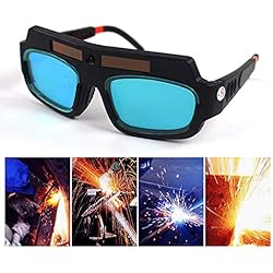 Womdee Lunettes de Soudure solaires Auto-obscurcissantes, Lunettes de Protection Professionnelles, Lunettes de Soudeur pour Les Yeux, Masque Anti-flog, Anti-Reflets, Noir et Bleu