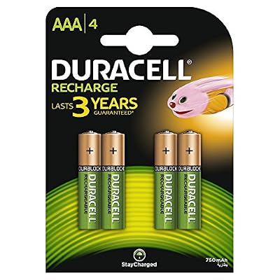 Duracell Recharge Plus Piles Rechargeables type AAA 750 Mah, Lot de 4