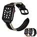 Produktbild Apple Watch Uhrenarmbänder, Schweinerippen Stil Leder Schwarz Schnalle Armband, Kompatibel Mit Apple Watch Serie 4/3/2/1 Für Männer Und Frauen Iwatch 38/40/42/44Mm,Black,38Mm/40Mm