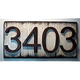 Custom Address Plaque | Rustic House Address Signs | Rubbed bronze-colored numbers on Antique white plaque, Made of distressed Wood | House numbers, address sign, cabin, cottage, housewarming gift