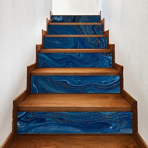 MIAORUI Deep blue marble pattern step decoration paper/six ladder ladder sticker DIY sticker sticker