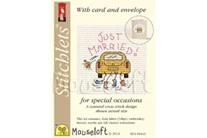 Mouseloft cross stitchlet card Just Married
