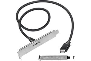Xiatiaosann USB 3.2 Gen 2 USB-C Front Panel Adapter Cable, Motherboard Header Extension Adapter, USB C Female to 20 Pin USB Type E A-Key Male with PCI Bracket, 15.7", With Mesh dustproof baffle, Screw