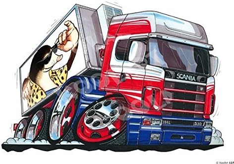 Scania Truck and Fridge Trailer - Red - Koolart Premium Quality Mouse Mat 0127