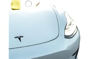 EV VISH Front / Rear Tesla T Logo Badge Emblem Kit - 3D Tesla T Emblem - Suitable For TESLA Models 3/Y - Fishing Line, Adhesive Remover, Microfibre Cloth Included – FULL KIT (Front)