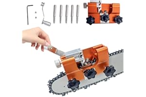 Befitery Afilador de cadena portátil de motosierra Dispositivo manual para sierras eléctricas con 5 piedras de afilar piezas de taladro (2#)