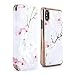 Produktbild Ted Baker® BREEK Folio Hülle Kompatibel mit iPhone X/XS (5.8" Zoll) Kunstleder Handyhülle mit Magnetverschluss und Schminkspiegel, Oriental Blossom/Orientalische Blüten, Hell-Grau/Rosegold