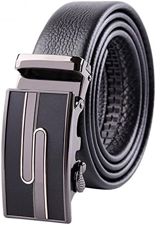 Men's Belt - Fashion Business Leather Belt with Automatic Sliding Buckle by Missy Vetty