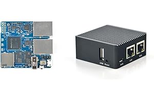 WAYPONDEV FriendlyElc NanoPi R2S Mini routeur open source avec ports Ethernet double Gbps 1 Go DDR4 basé sur RK3328 Soc pour IOT NAS Smart Home Gateway, ensemble avec boîtier en métal CNC