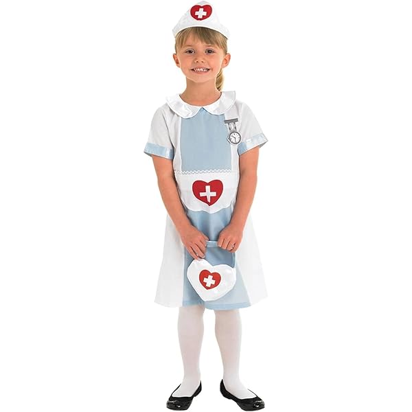 Kids Nurse Costume 3-Piece Set - Hospital Role Play Dress Up Outfit For Book Day & Fancy Dress