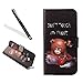 Produktbild Galaxy A5 2017 Hülle Case,Samsung A5 2017 Wallet Ledertasche,Leeook Funny Retro Elegant Cool Braun Säge Bär DON'T TOUCH MY PHONE Entwurf Muster Slim Fit Folio Klappetui Schutzhülle Leder Tasche PU leder Flip Cover im Bookstyle Kunstleder Schutzhülle Cover Tasche mit Ständer Standfunktion für Samsung Galaxy A5 2017 +1 x Schwarze Eingabestift-Braun Säge Bär