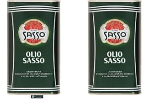 Sasso Olio d'Oliva, Composto da Oli d'Oliva Raffinati e Vergini, 2 x 1 Litro, Prodotto Italiano, + portachiavi italy shop service