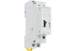 Wengart Relè a impulsi WIR-16, 2NO AC230V 16A, per il controllo immediato di dispositivi per il montaggio su guida DIN, bianco