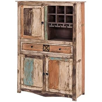 MÖBEL IDEAL Highboard Largo Schrank im Vintage Shabby Chic Stil