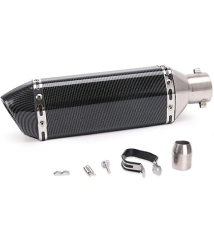 Uitlaatdemper Roestvrij staal, Uitlaatdemper Geluiddemper 20 mm/0,8 inch gemodificeerde onderdelen voor 2-takt motorfiets(Zwart Uitlaatdemper Roestvrij staal, Uitlaatdemper Geluiddemper 20 mm/0,8 inch gemodificeerde onderdelen voor 2-takt motorfiets(Zwart