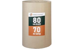 BB-Verpackungen Papier ondulé en rouleau 0,8 x 70 m (papier ondulé, carton ondulé, matériau de remplissage, 100 % recyclable, l’idéal pour les expéditions, les déménagements et les couvertures de protection)