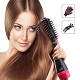 Hiveseen Hair Dryer Brush One Step, 3-in-1 Hot Air Styler and Volumizer, Negative Ion Curler Straightening Comb, 2 Temperatures & 3 Speeds, Reduce Frizz and Static Suitable for Long hair