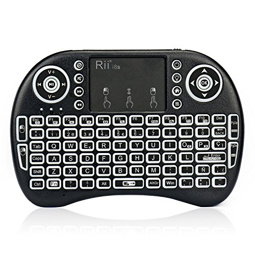 Rii mini i8s Mini teclado Inal  mbrico  Layout Espa  ol  - 2 4GHz Mini Teclado retroiluminado ergon  mico con doble rat  n touchpad para Smart TV  Mini PC Android  Pad  Andriod   Google TV Box  Raspberry PI