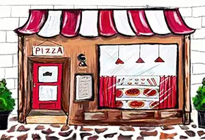 AOSTO 6.5x5ft Pizza Shop Photo Background Newborn Baby Shower Cake Table Decorations Banner Kids Birthday Party Photo Backdrop Studio Props W-3668