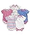 Mamas and Papas Baby-Girls 5 Pack Round Flower Bodysuit, Multicolour, 9-12 Months
