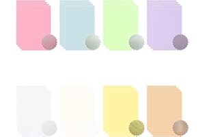 ASENME Súper paquete de cartulinas con textura, 250 gramos – tamaño A4 Cartulinas texturizadas (A4 / 16 Unidades, Variados pastel)