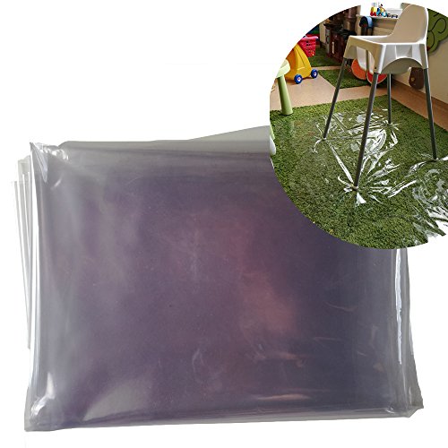 Baby Splash Mat | High Chair Floor Mat | Messy Mat Under Highchair | Feeding Floor Cover (Clear)