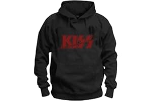 BAND MONKEY Kiss Unisex Pullover Hoodie Slashed Logo Official