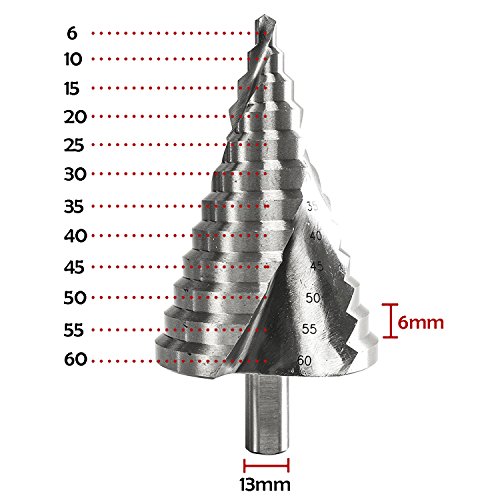 AUSERO HSS Hex Shank Pagoda Stufenbohrer Schälbohrer Konusbohrer Kegelbohrer Ø 6mm-60mm - 3