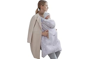 WYTBABY Porte Bébé Couverture - Coupe vent Imperméable Hiver Encapuchonné Poche Avant, Kaki