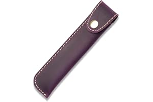 Kaizuca Stylo Doux Housse, Porte Stylo Cuir, Étui Stylo Cuir, avec Bouton Métal, Cuir Véritable Fait Main, Portatif, pour Stylo Plume, Stylo à Bille, Stylus