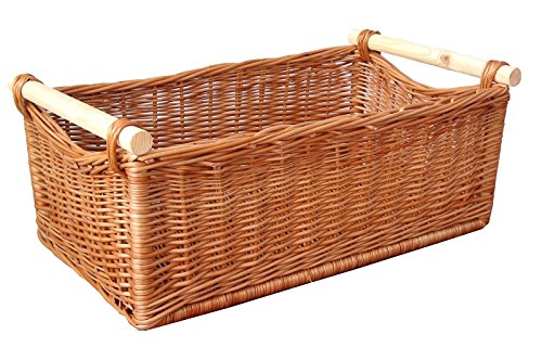 Kaminholzkorb rechteckig, braun, T 63cm x B 37cm x H 25cm