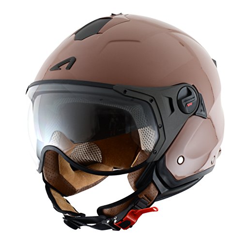 Astone Helmets MINISPORT-COM Minijet Sport - Casco de motocicleta, Café Brillante, M